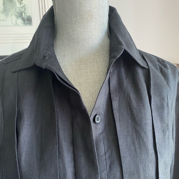 EQUIPMENT BLACK LINEN DRESS NEW fit larger - Picture 4 of 9